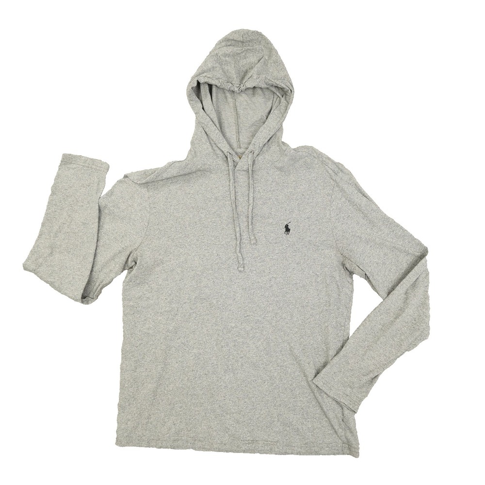 Polo Ralph Lauren Heather Grey Long Sleeve Knit Hoodie Men's Medium Streetwear